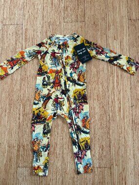 NWT Rodeo Velveteen Bunny Knots Zip Pajamas 3-6 Arizona